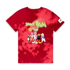 Hype x Space Jam Retro Character Print Logo T Shirt - Red