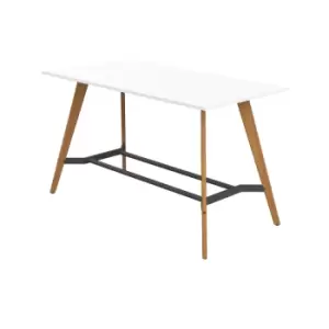 Image of Plateau Poseur High Rectangular Meeting Table - 1400mm x1000mm x830mm - White