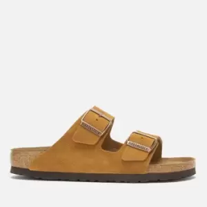 Image of Birkenstock Womens Arizona Slim Fit Sfb Suede Double Strap Sandals - Mink - EU 38/UK 5