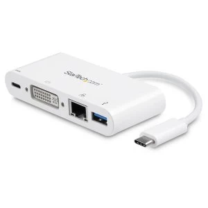 image of USB C DVI GbE Multiport Adapter 60W PD