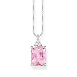 THOMAS SABO Silver Octagon Cut Pink CZ Necklace