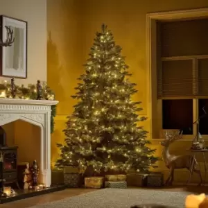Image of The Winter Workshop - 6.5ft Fraser Fir Artificial Pre-Lit Christmas Tree - PVC/PE Mixed Needles with 2092 Hand Crafted Branch Tips & 420 In-Stem Warm