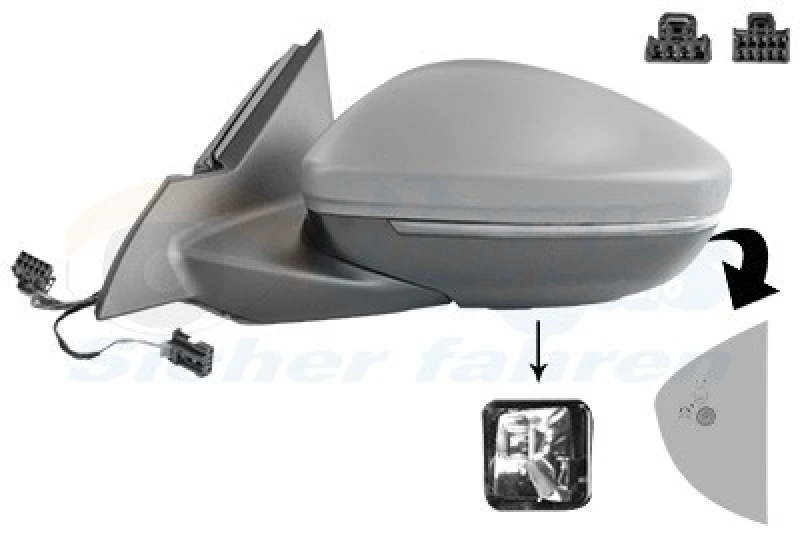 Image of VAN WEZEL Wing mirror VAN WEZEL 3807827