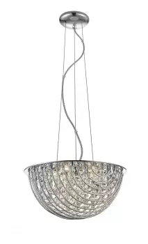 Image of Millie 6 Light Chrome Crystal Pendant Ceiling Light