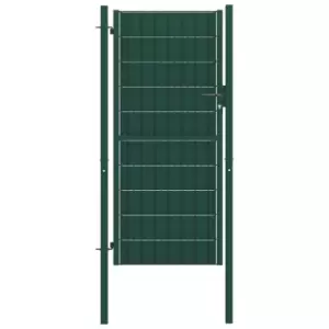 image of Vidaxl Fence Gate Pvc And Steel 164X100cm Green