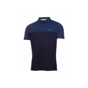 Image of Calvin Klein COLOUR BLOCK POLO SHIRT Cobalt/Navy - L