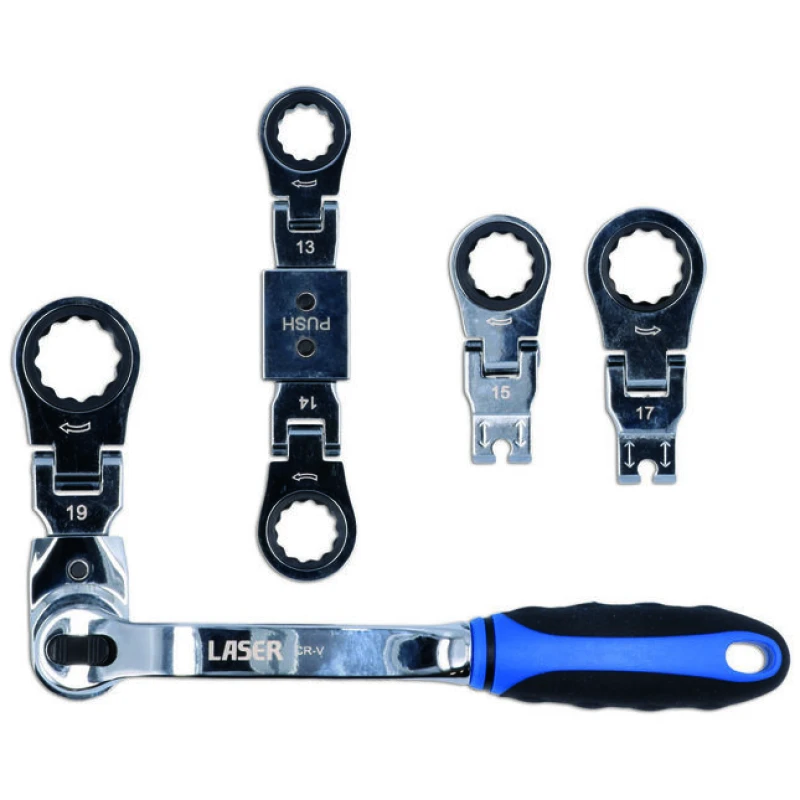 Image of Laser Tools 7863 7Pc Multi Head Ratchet Ring Spanner Set 13-19mm