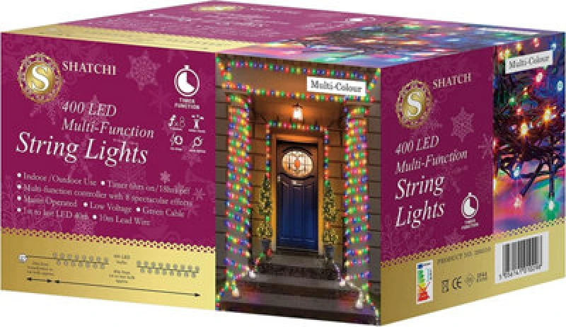 Image of Shatchi 400 Multicolour Leds Multifunction Timer Outdoor String Fairy Lights 40M