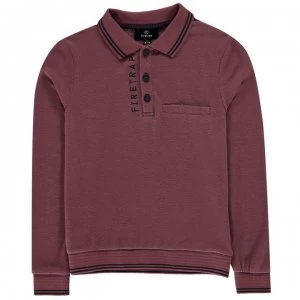 image of Firetrap Long Sleeve Polo Shirt Junior Boys - Poison Berry