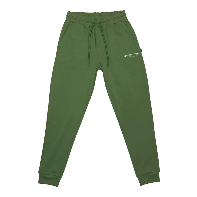 Image of Aquascutum Mens Closed Hem Fleece Joggers Military Green male Small