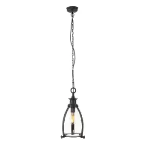 Image of Metal Band Glass Ceiling Pendant Light - Bronze Finish - Requires 40W E27 GLS