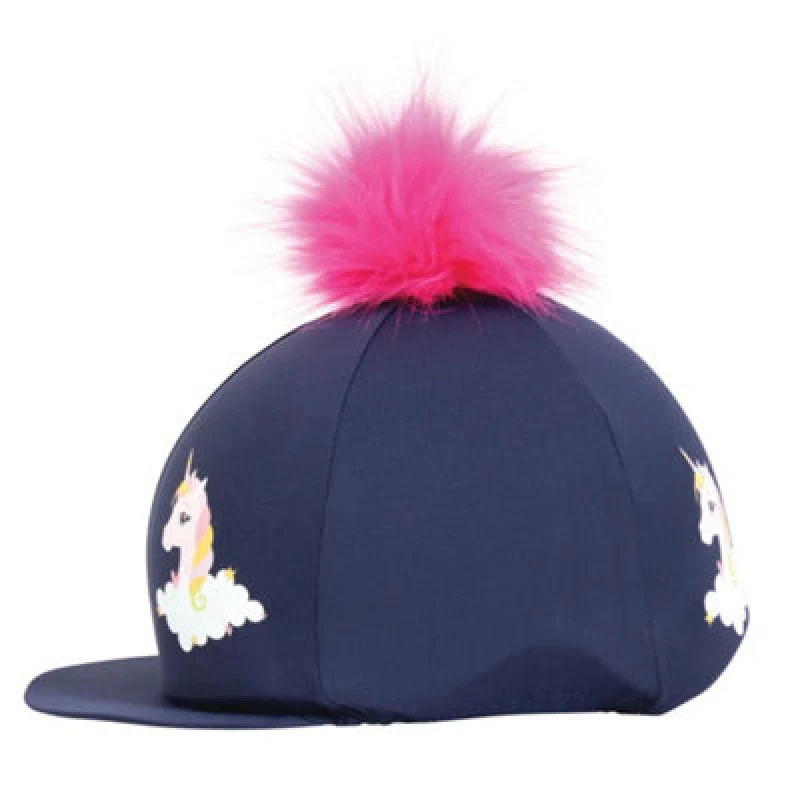 Image of Little Rider Childrens/kids Unicorn Hat Cover Navy/pink (One Size)