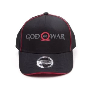 image of God Of War - Logo Unisex Fitting Strap Cap - Black/Red