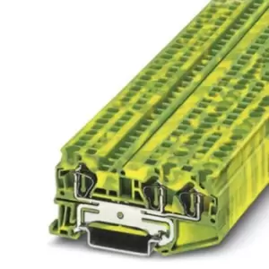 image of Phoenix Contact St 4-Twin-Pe Terminal Block, Din Rail, 3Pos, 10Awg