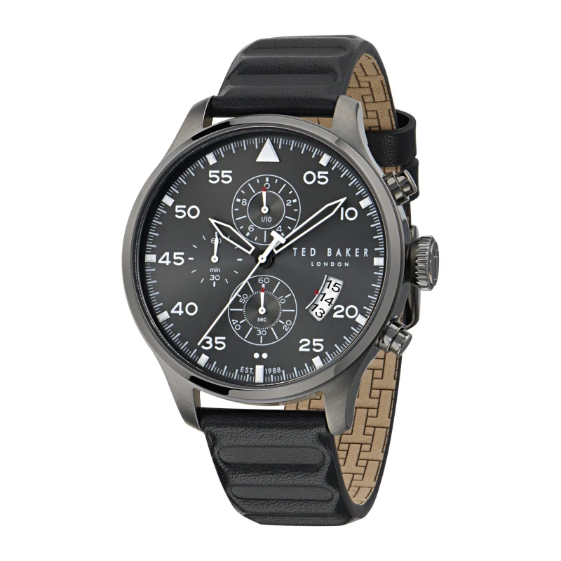 Image of Ted Baker Mens Fulmaar Quartz Analogue Watch Grey/Grey male One Size