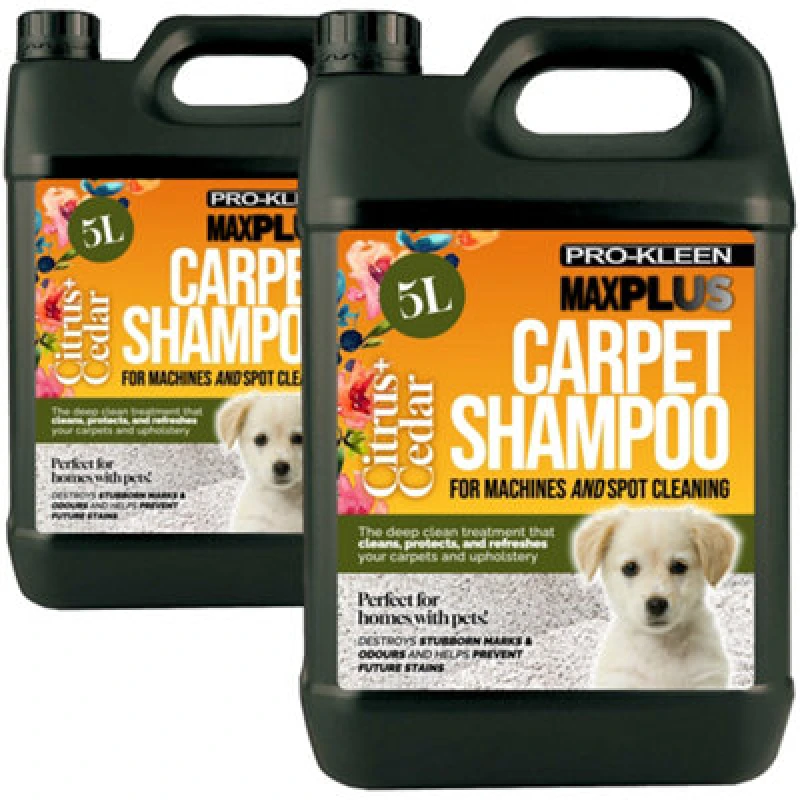 Image of ProKleen Carpet Cleaning Shampoo Odour Remover Citrus & Cedar Fragrance 2 x 5L Clear unisex