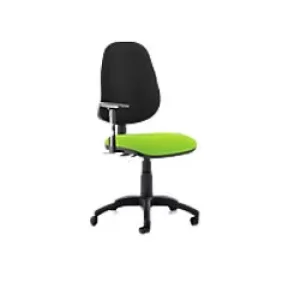 Image of Dynamic Permanent Contact Backrest Task Operator Chair Height Adjustable Arms Eclipse II Black Back, Myrrh Green Seat Without Headrest High Back