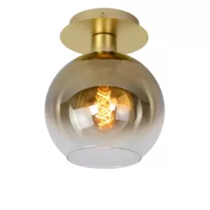 image of Marius Retro Flush Ceiling Light - 1xE27 - Matt Gold, Brass