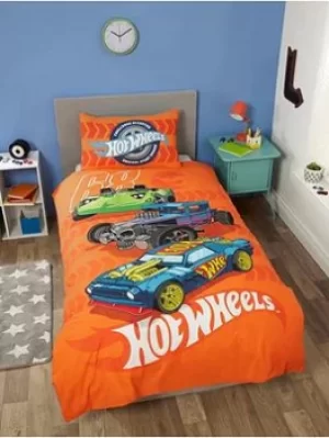 image of Hot Wheels 68 Roadmap Single Duvet Reversible Cover Set, Multi