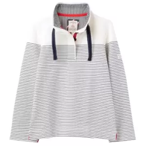 Image of Joules Womens Saunton Classic Funnel Neck Sweatshirt Cream French Navy Stripe 18