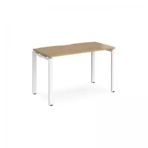 image of Adapt starter unit single 1200mm x 600mm - white frame and oak top