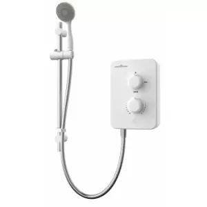 image of GSM85 Slim Mono 8.5kw Electric Shower White Chrome se cse - Gainsborough