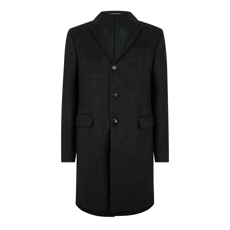 Image of Emporio Armani Duffle Coat - Grey Grey XS