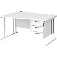 Image of Dams International Wave Desk MC14WLP3WHWH 1,400 x 725 x 800 - 990 mm
