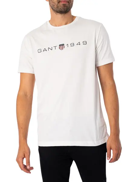 Image of Gant Printed Graphic T-Shirt Eggshell XXL