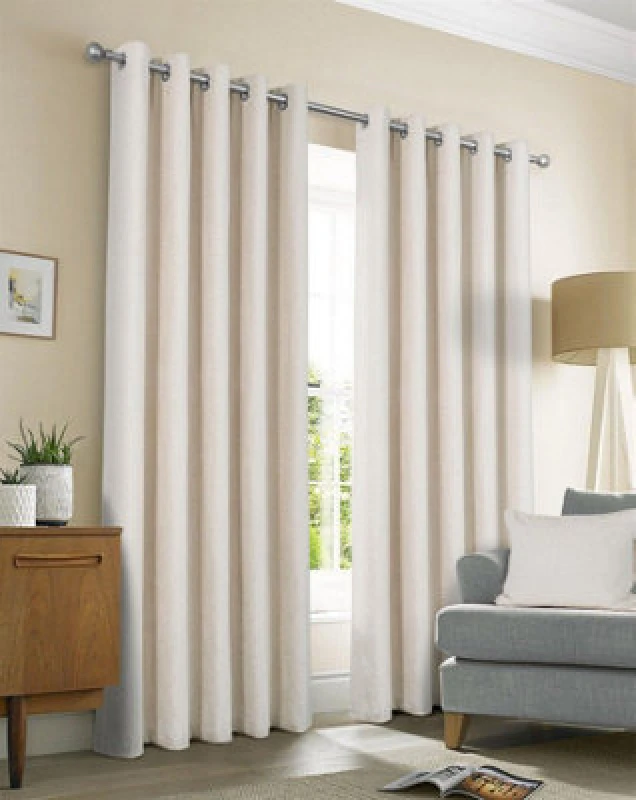 Image of Sundour Amberley Thermal Eyelet Curtains - Cream Cream 90x90 In