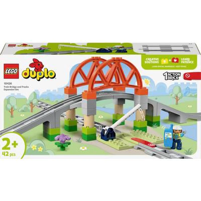 Image of Lego Duplo Train Bridge And Tracks Expansion Set One Colour WBFZZ Unisex