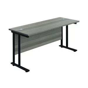 Image of Jemini Rectangular Double Upright Cantilever Desk 1600x600mm Grey