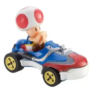 image of Mario Kart Hot Wheels Diecast Vehicle 1/64 Toad (Sneeker) 8 cm