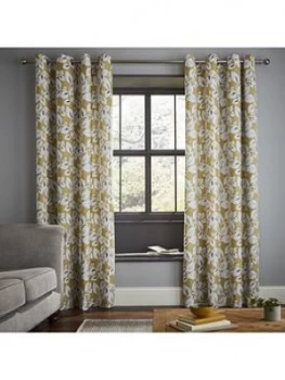 Image of Catherine Lansfield Inga Leaf Eyelet Curtains