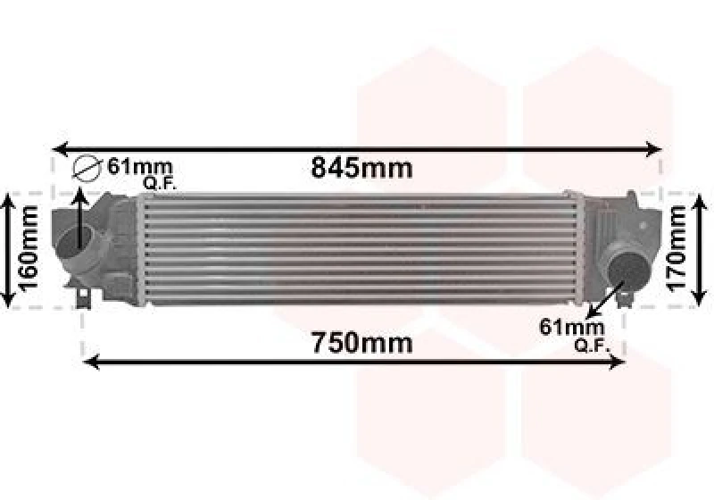 Image of VAN WEZEL Intercooler VAN WEZEL 06014702