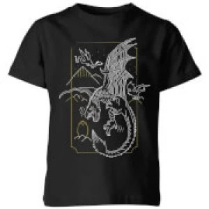 image of Harry Potter Hungarian Horntail Dragon Kids T-Shirt - Black - 11-12 Years