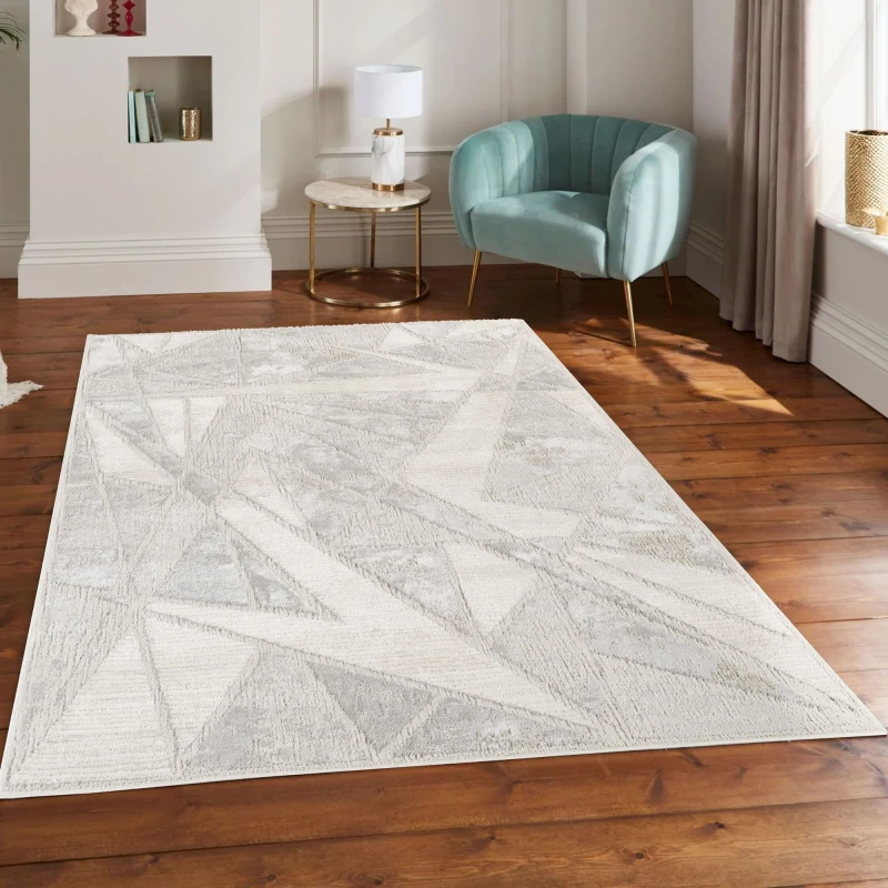 Image of Mabel Modern Contemporary Living Room Area Rug - Abstract Seamless Geometric Design Stone-Gem 160X230 Cm