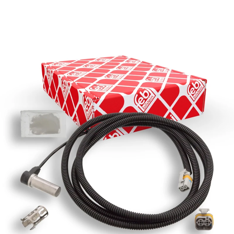 Image of FEBI BILSTEIN 106322 ABS Sensor Front Axle Left, with bush Sensor,wheel speed (412)