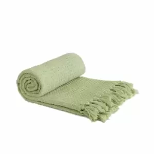 Image of Emma Barclay Honeycomb Throw 50 x 60" Pistachio