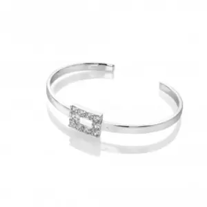 image of Sterling Silver White Topaz Echo Bangle DC173