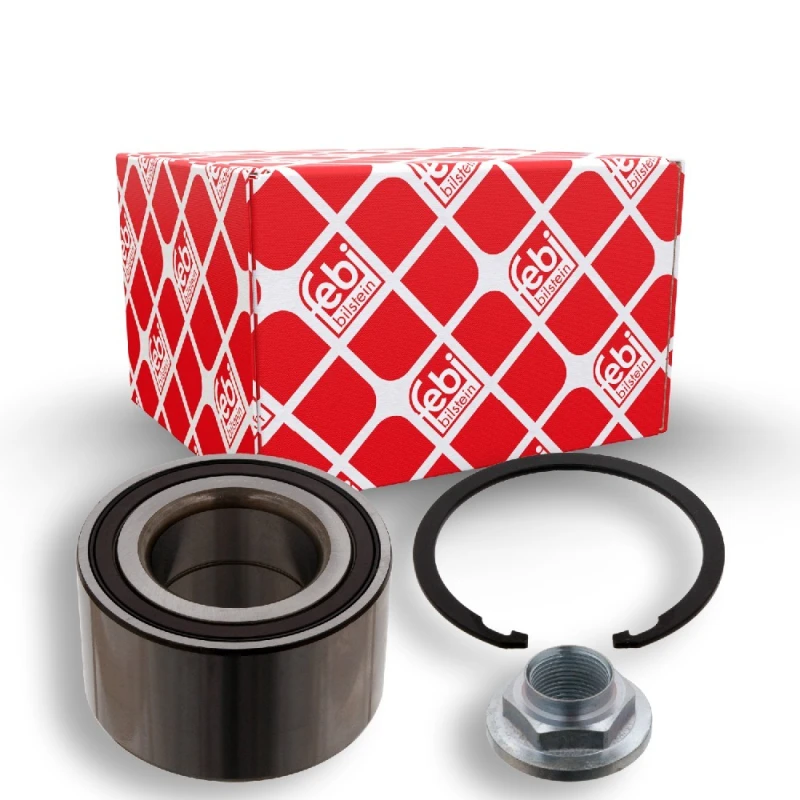 Image of FEBI BILSTEIN 32920 Wheel bearing kit with axle nut, Front Axle Right, with retaining ring Wheel Bearing Kit (654)