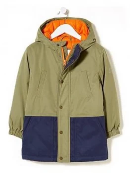 Image of FatFace Boys Oscar Waterproof Jacket - Khaki, Size Age: 9-10 Years