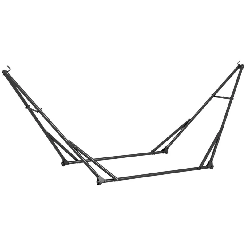 Image of Outsunny Foldable Hammock Stand, 2 in 1 Hammock Net Stand, Hammock Chair Stand 84A-321V00BK