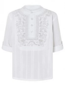 Image of Monsoon Boys Keagan Kurta Shirt - Ivory, Size 7-8 Years