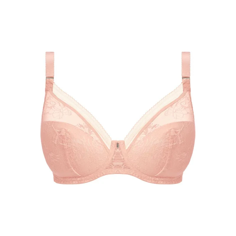 Image of Fantasie Womens underwired plunge padded bra Fantasie Fusion Lace Rose Female 80D