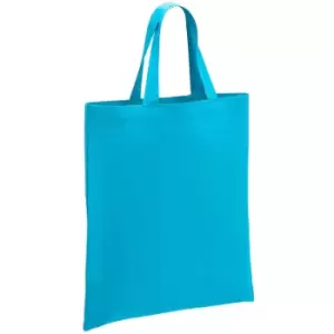 image of Brand Lab Cotton Short Handle Shopper Bag (One Size) (Turquoise)