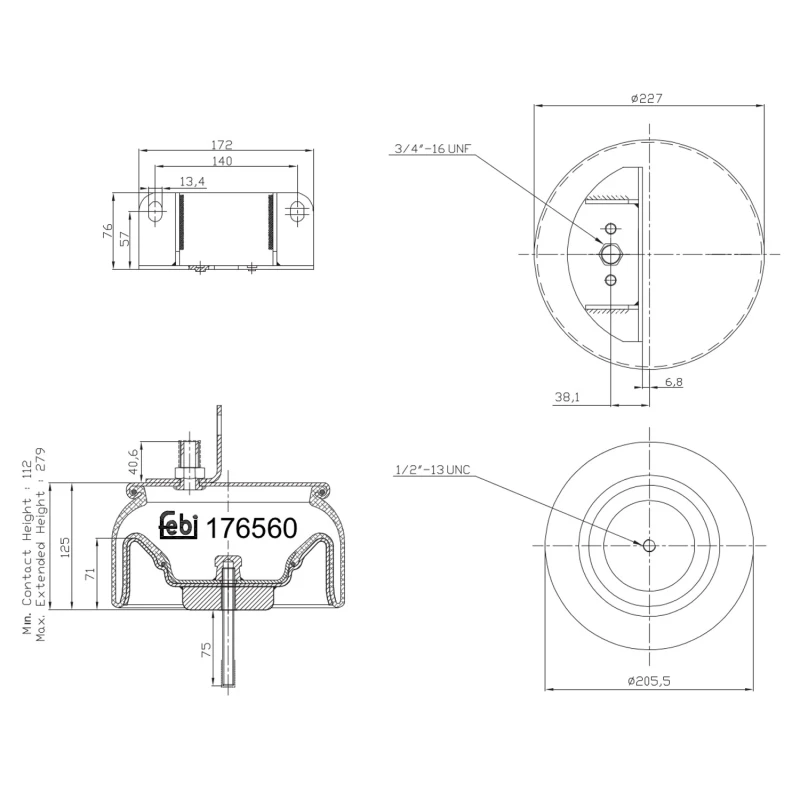 Image of FEBI BILSTEIN 176560 Boot, air suspension Rear Axle Boot,air suspension (324)