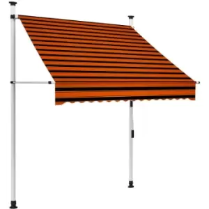 image of Manual Retractable Awning 150cm Orange and Brown Vidaxl Multicolour