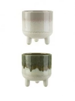 Image of Sass & Belle Set Of 2 Mini Reflective Glazed Planters