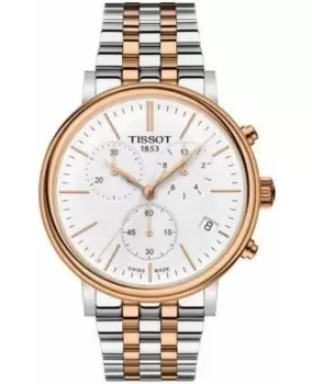 Tissot T-Classic Carson White Dial Stainless Steel and Rose Gold Mens Watch T122.417.22.011.00 T122.417.22.011.00